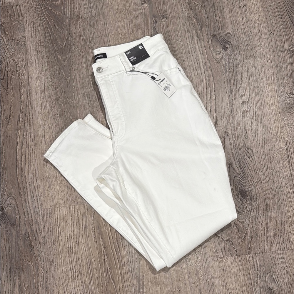 Express White High Rise Jeans
